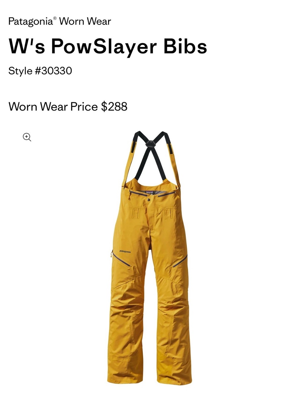 Patagonia women’s Powslayer ski snowboard bibs $599 size medium GORE-TEX RECCO